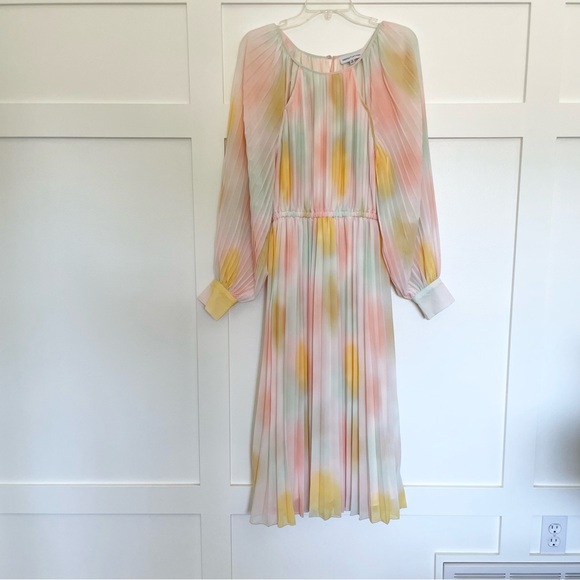 Gibson Latimer Blouson Pastel MIDI Dress Size Small - Picture 3 of 8
